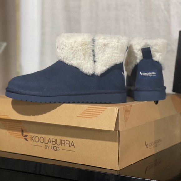 New WOMENS SIZE 6 INSIGNIA BLUE KOOLABURRA UGG AUBREI MINI SUEDE BOOTS - Picture 4 of 8